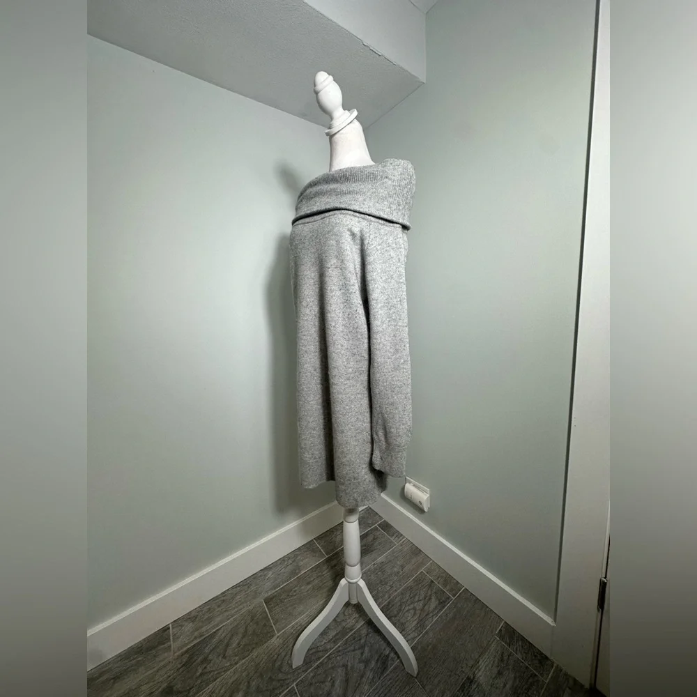 T Alexander Wang Gray Cashmere Wool Off Shoulder Long Sweater/ Tunic  Sz Medium - Picture 6 of 15